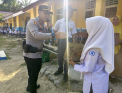 Kapolsek Gunung Meriah adakan kegiatan”Saweu Sikula” di SMP Negeri 4 Gunung Meriah