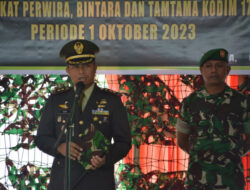 Dandim 1710/Mimika Pimpin Acara Korps Raport Kenaikan Pangkat Prajurit Kodim 1710/Mimika