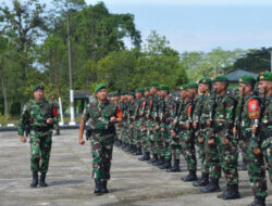 Danrem 174/ATW Pimpin Upacara Penerimaan Dan Pelepasan Satgas Pam Obvitnas PT. Freeport Indonesia