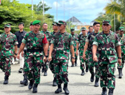 Satgas Pamtas Statis Yonif 122/TS Menerima Kunjungan dari Pangkogabwilhan III