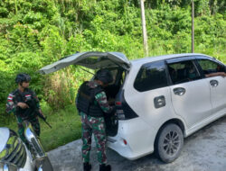Cegah Adanya Penyeludupan Barang Ilegal Satgas Yonif 122/TS Gelar Pemeriksaan Disepanjang Jalan Trans Jayapura-Wamena