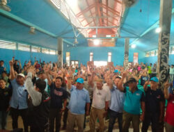Ratusan Warga Kampung Merasa Sambut Antusias Calon Bupati Madri Pani