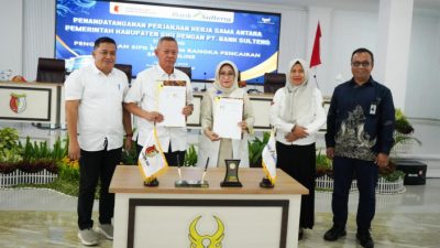 PT Bank Sulteng dan Pemerintah Kabupaten Sigi Tandatangani Perjanjian Implementasi SP2D Online