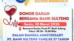 Bank Sulteng Rayakan HUT Ke-57 dengan Aksi Sosial Donor Darah