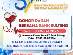 Bank Sulteng Rayakan HUT Ke-57 dengan Aksi Sosial Donor Darah